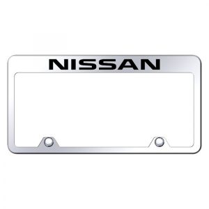 Elevate Your Ride with Autogold® Inverted Chrome License Plate Frame Featuring the Nissan Logo